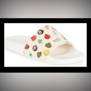 JW ANDERSON White Slide Sandals with Colorful Icons Size 6.5 (EU 37) MSRP $300